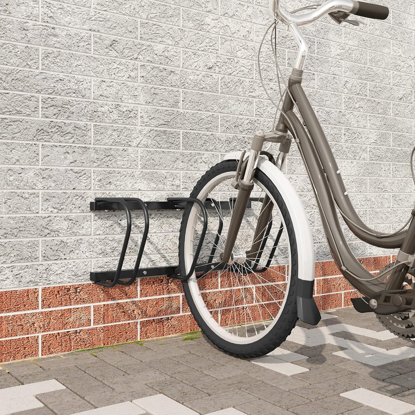 Veloständer aus Metall, 3 Fahrräder Schwarz