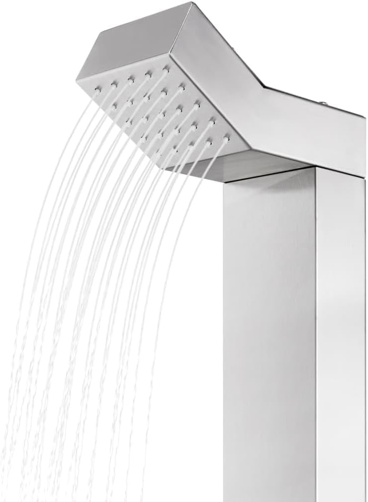 Gartendusche mit Bodenplatte, 80 x 62 x 5 cm Braun
