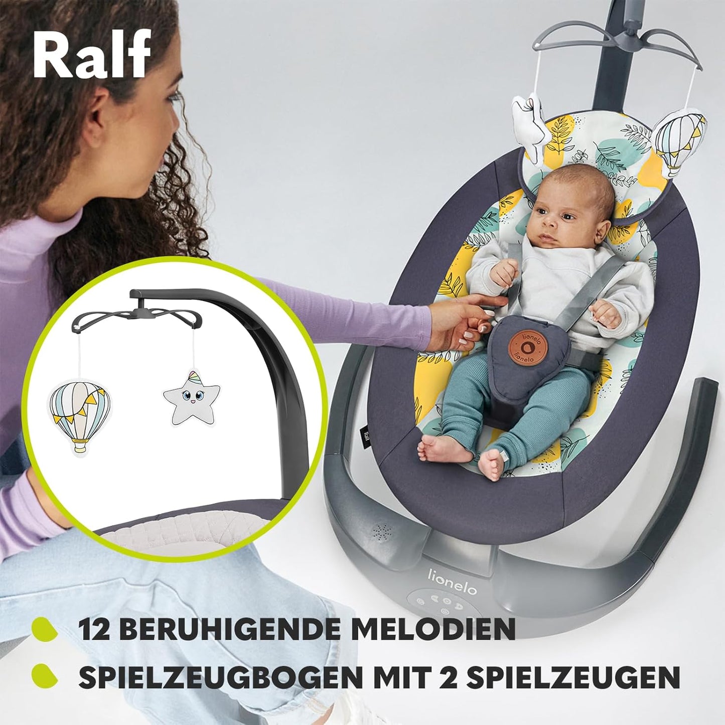 2-in-1 Babywippe Ralf, Mehrfarbig