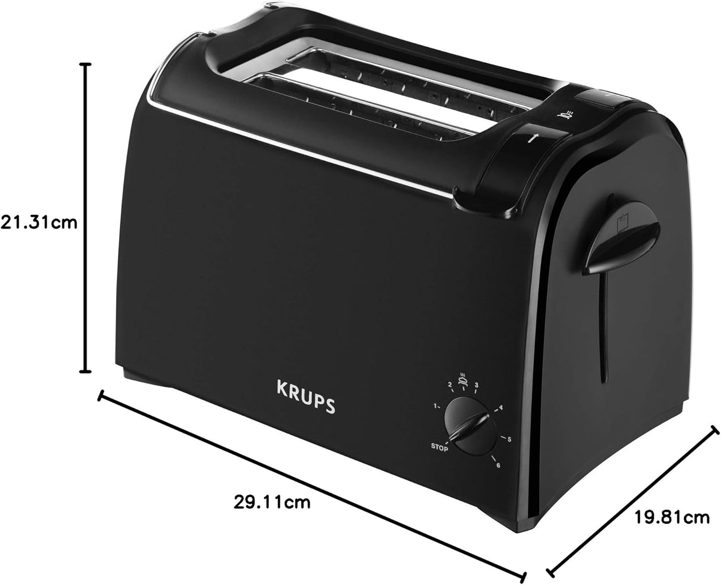Pro Aroma Toaster mit Brötchenwärmer und Hebefunktion, Schwarz II