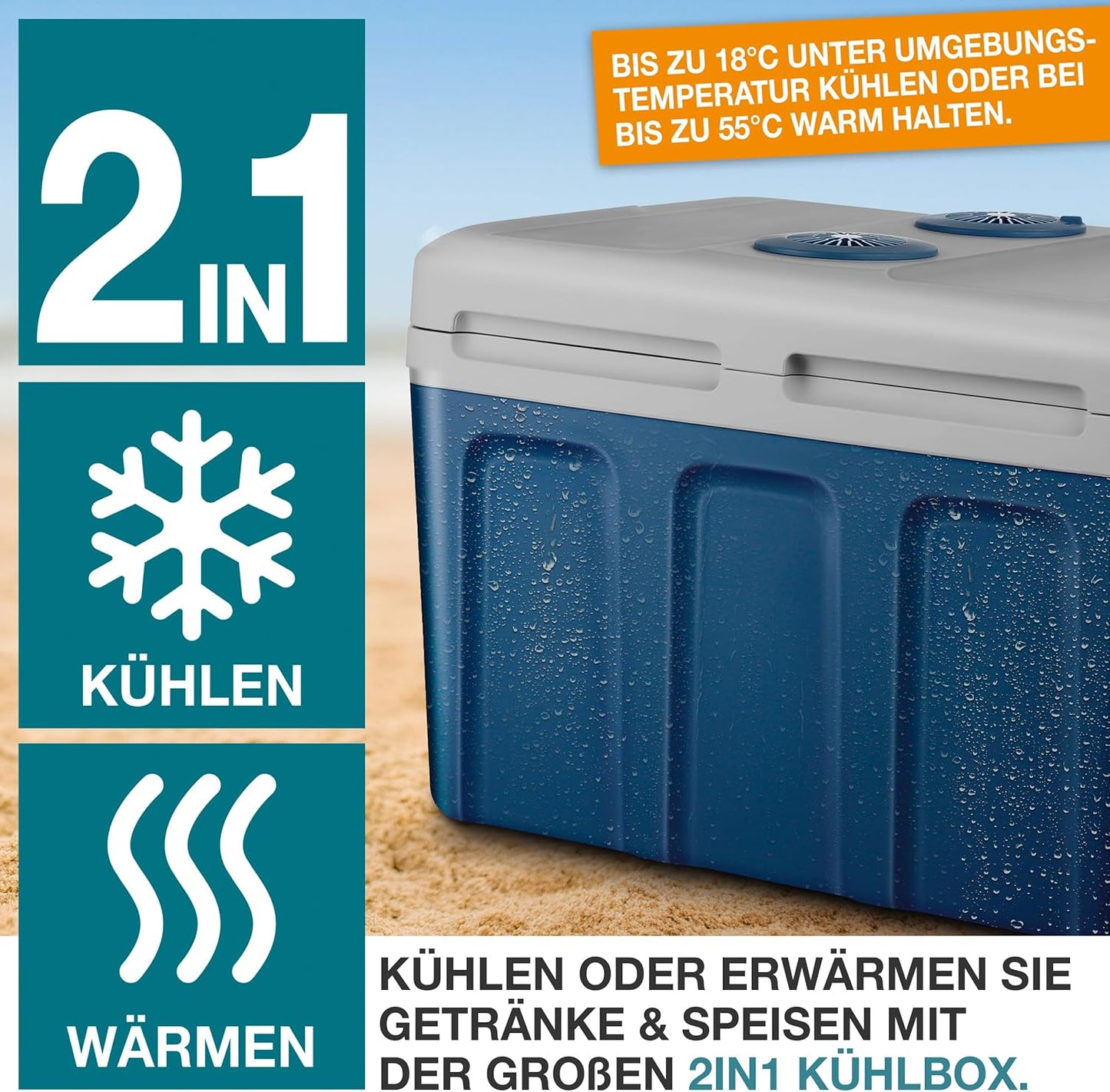 XXL 40 L Kühl- & Warmhaltebox – 2-in-1 Funktion, Blau