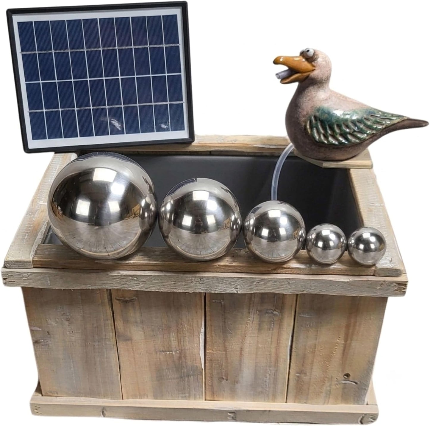 Miniteich Komplettset mit Solarpumpe und Möwen Wasserspeier