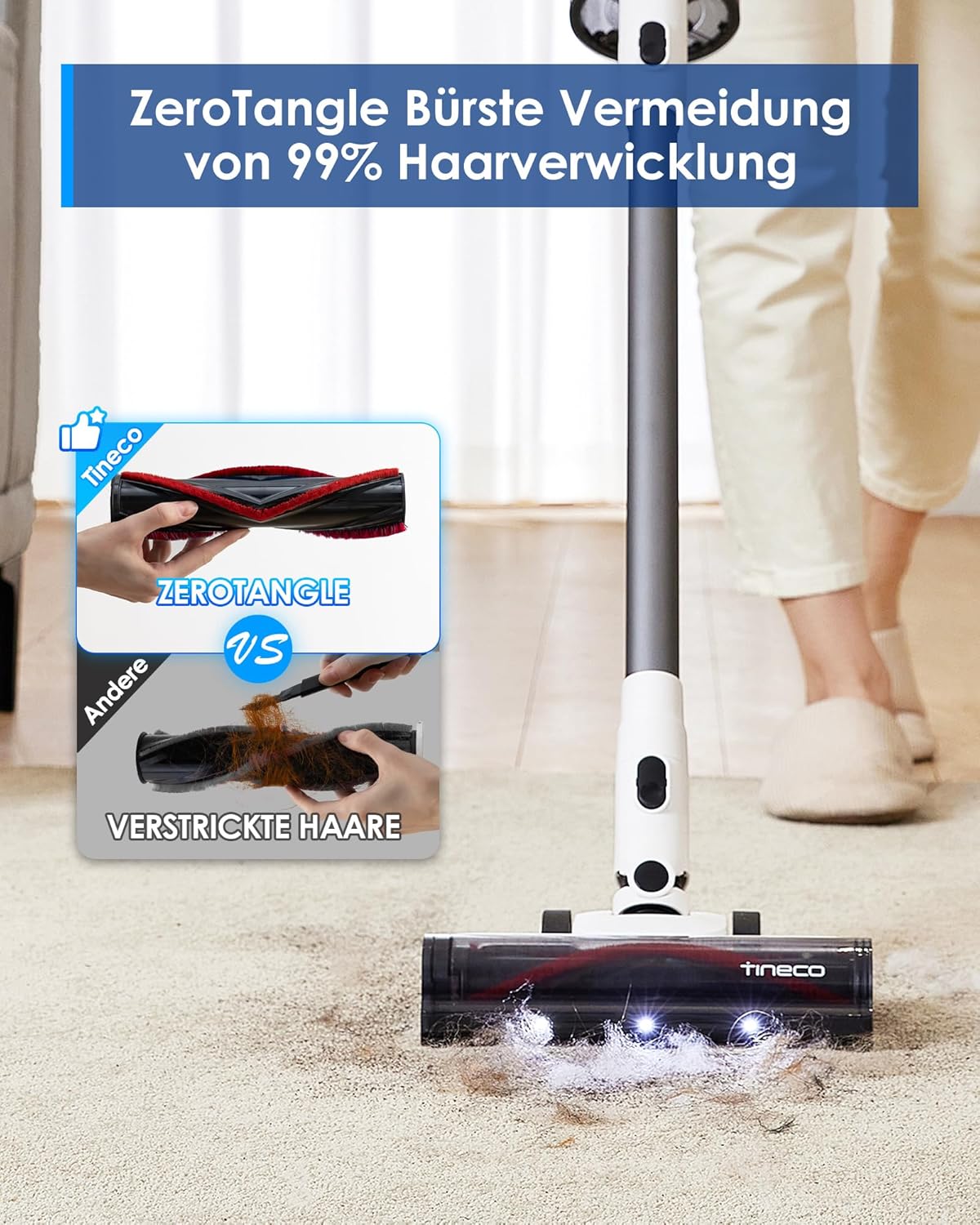 Akku Staubsauger A30S mit ZeroTangle Bürste, A30S