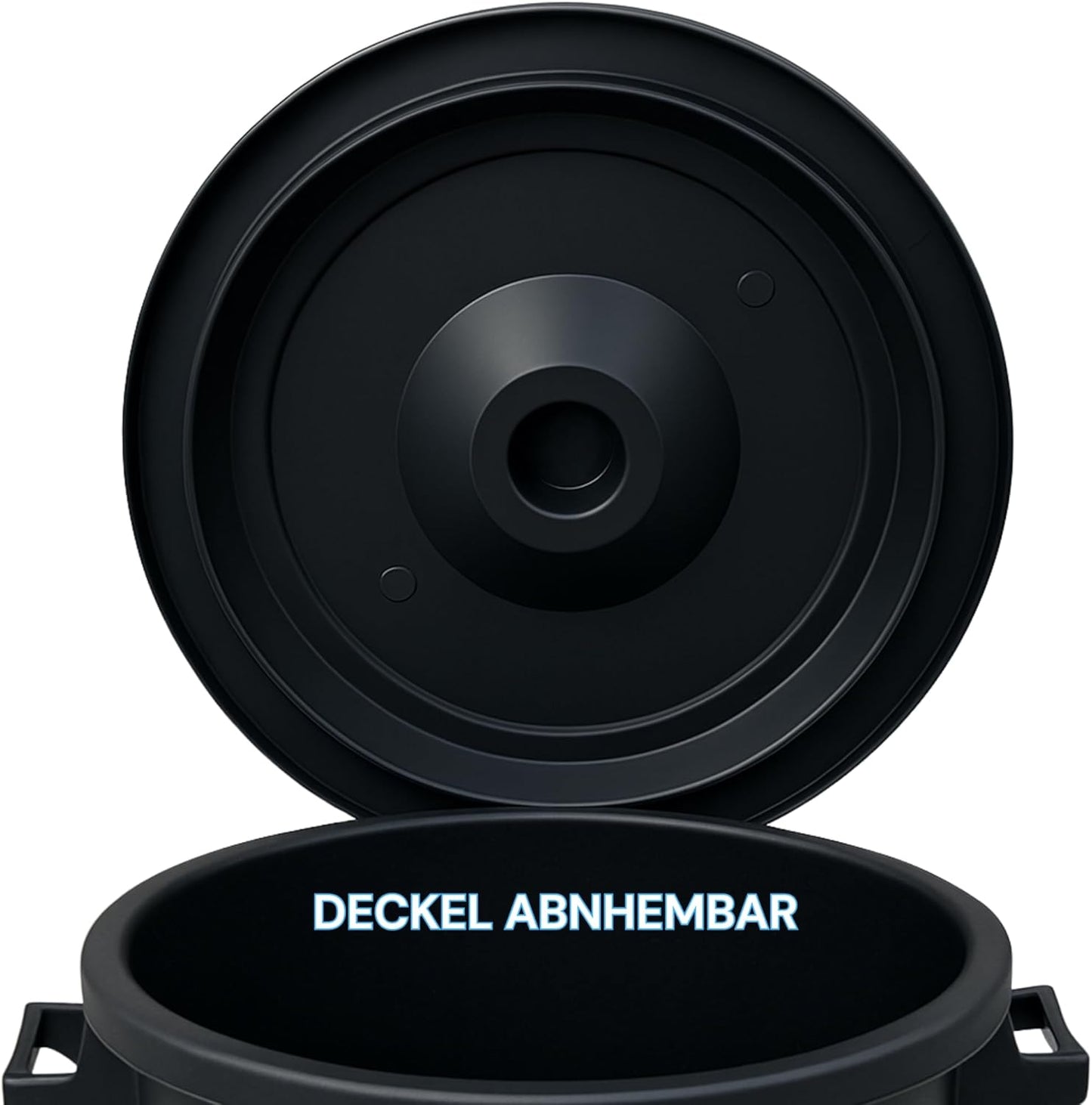 Mülltonnen-Set mit Deckel und Trageriffen, Schwarz 2x70L