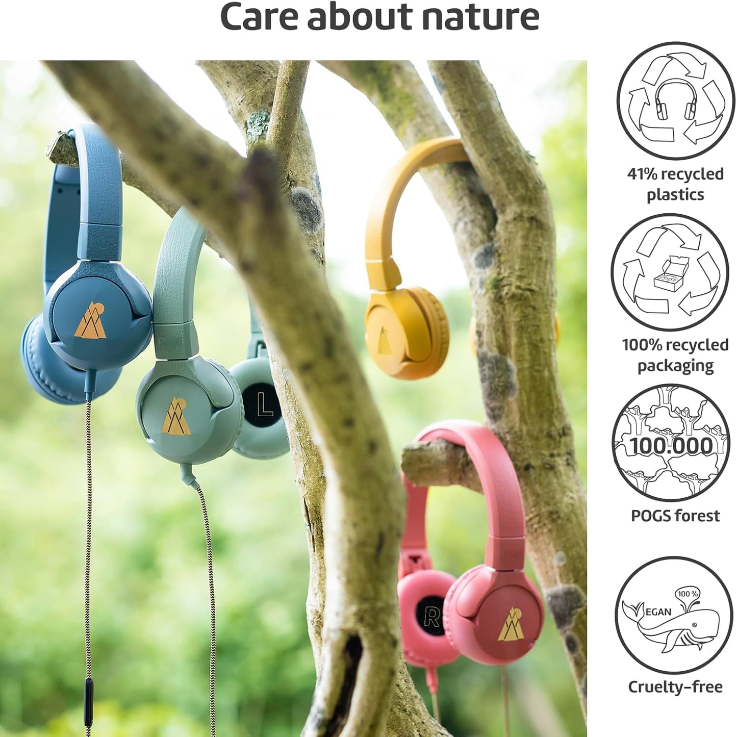Kinderkopfhörer mit Lautstärkebegrenzung 85 dB, rGelb