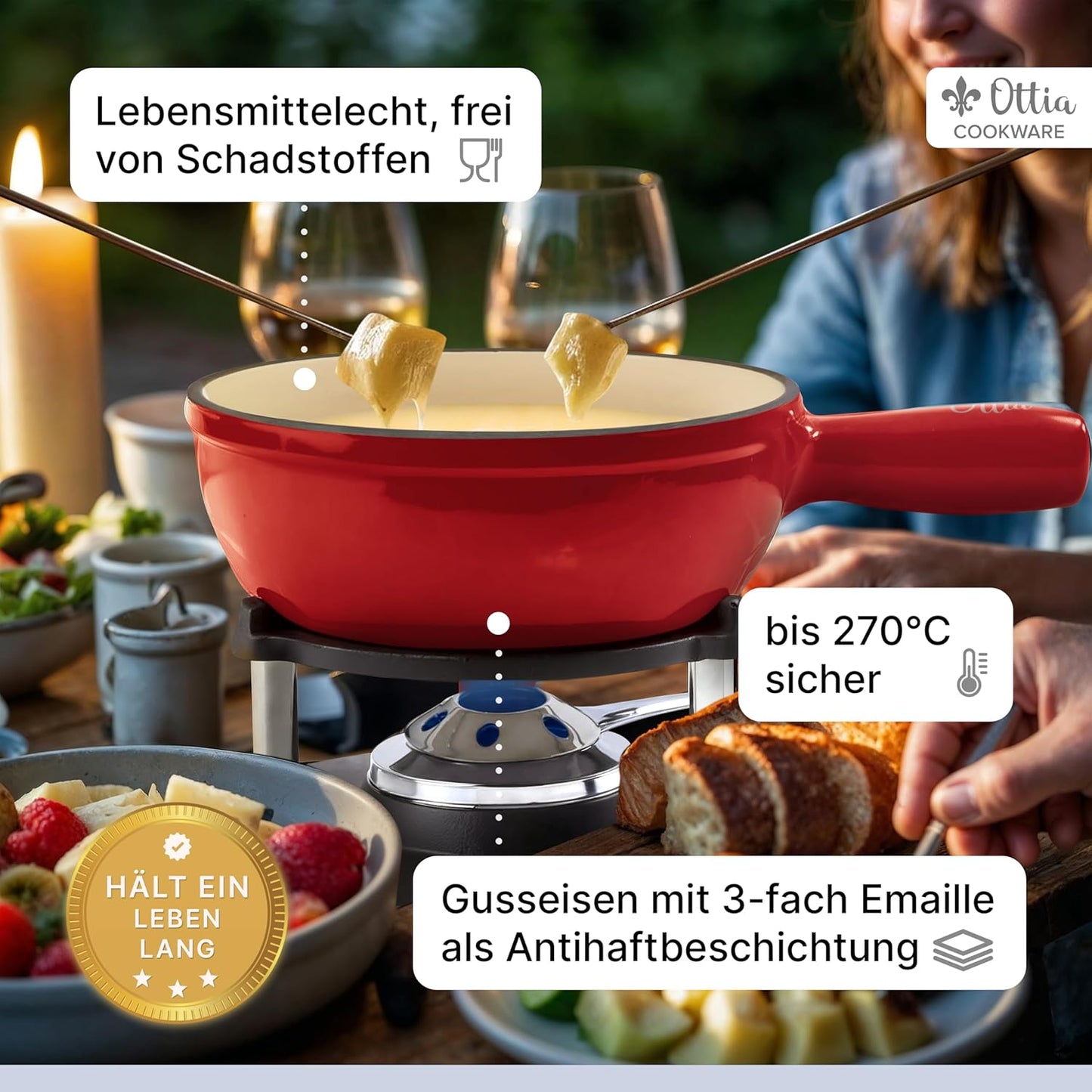 Fondue-Set, Rot