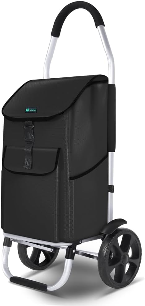 Klappbarer Einkaufstrolley, Schwarz 58L