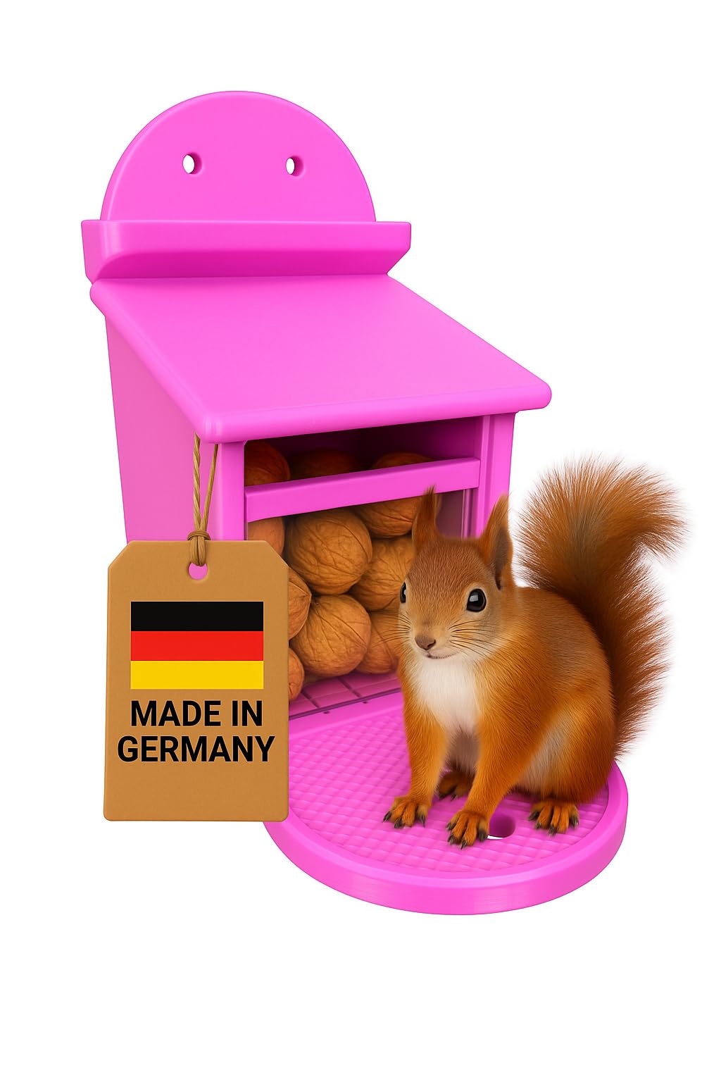 Eichhörnchen-Futterstation, Rosa