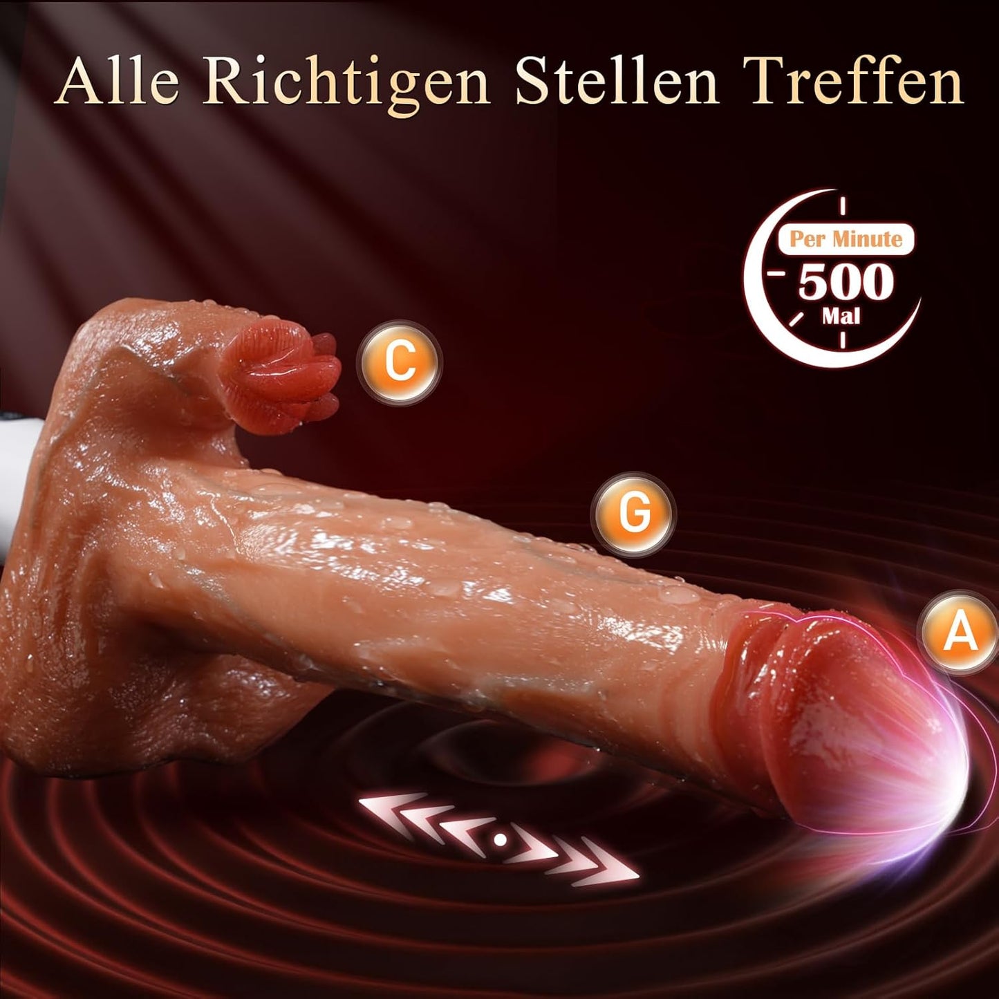 Vibrator mit Stoss- und Vibrationsfunktion, Fleischfarben
