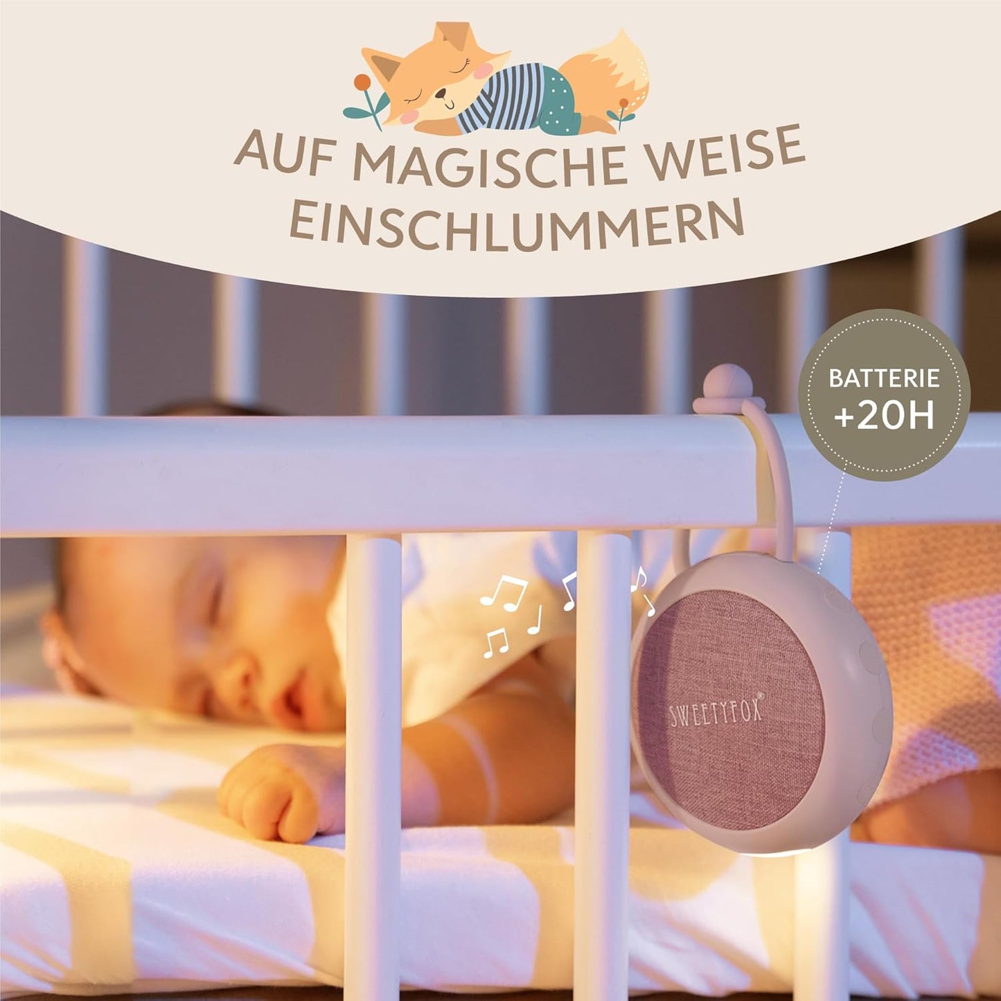 White Noise Machine mit Nachtlicht, Rosa