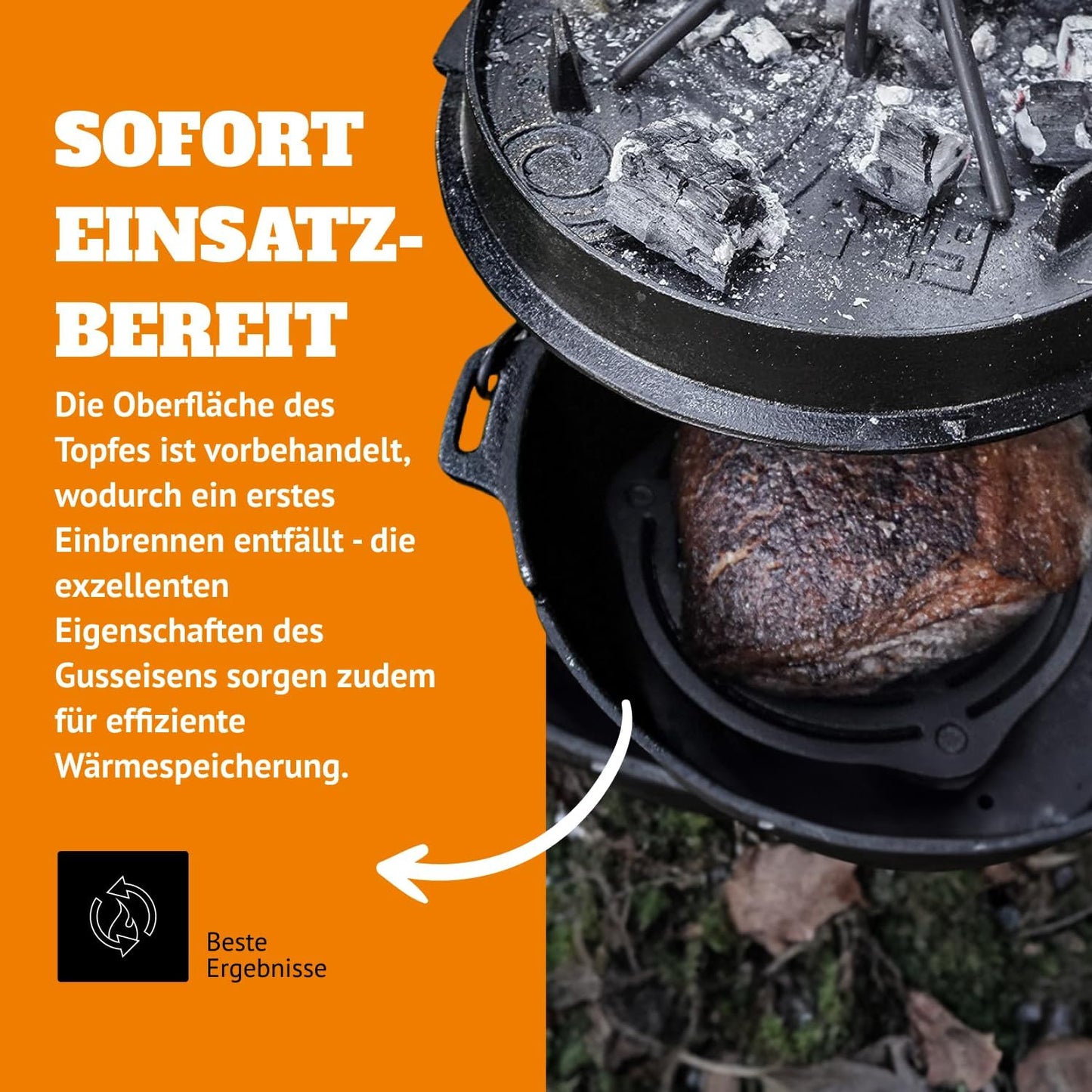 Dutch Oven Set, 5,5 Liter (planer Boden)
