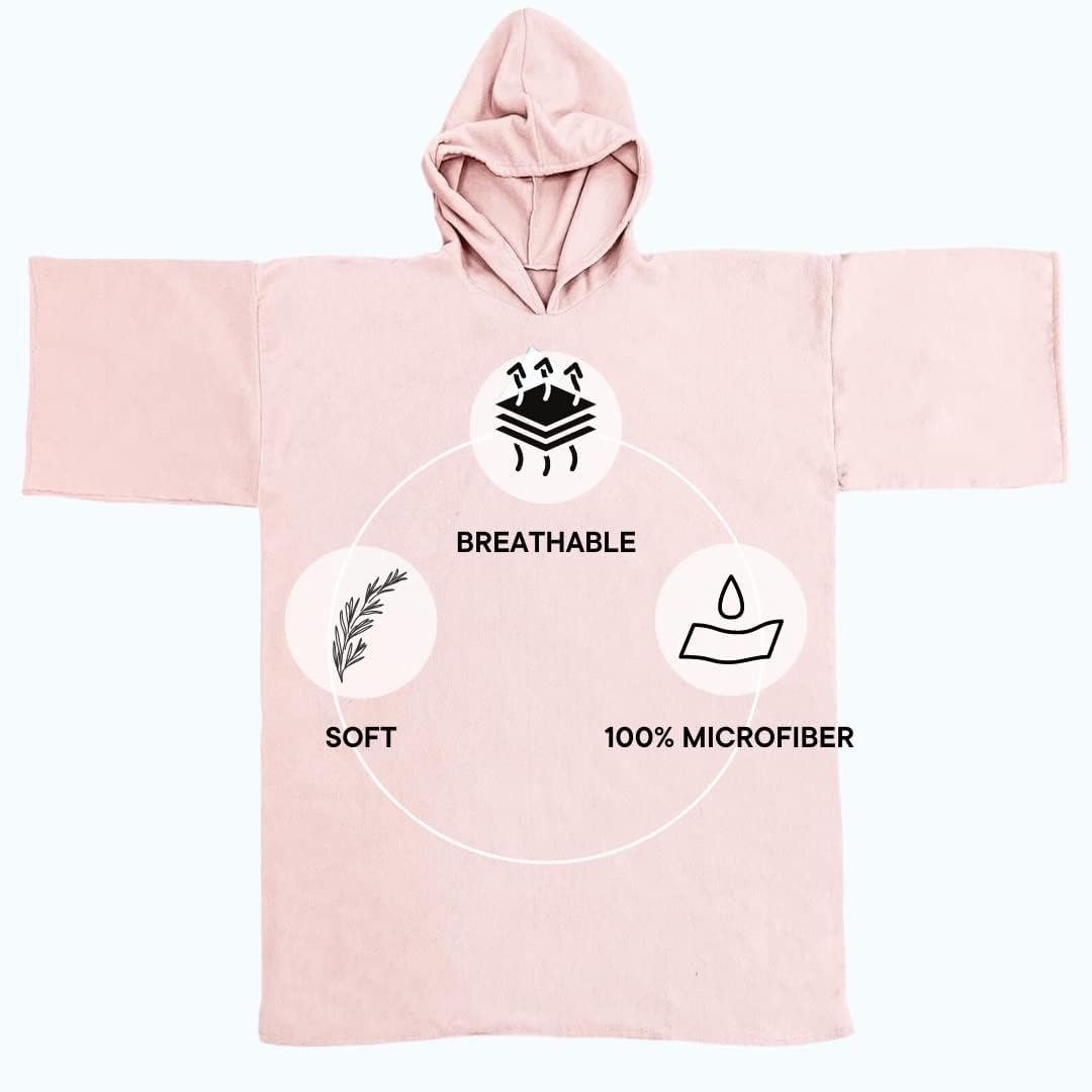 Handtuch-Poncho mit Kapuze, Einheitsgrösse Erröten Rosa