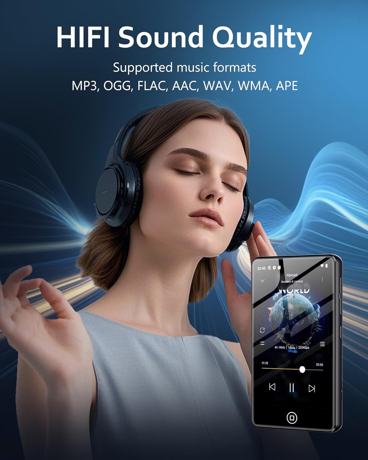 MP3 Player mit Bluetooth, Schwarz 80GB