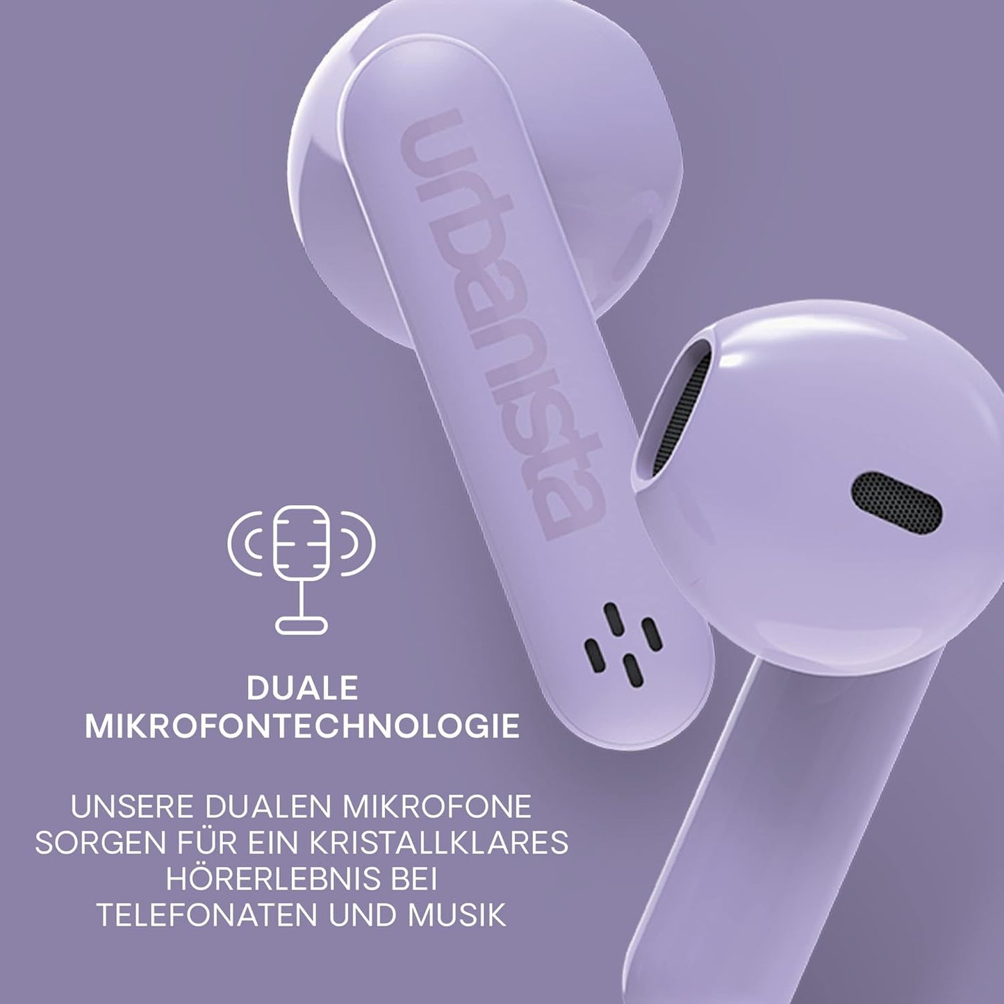 Kabellose True Wireless Earbuds mit Touch-Bedienung, Lila