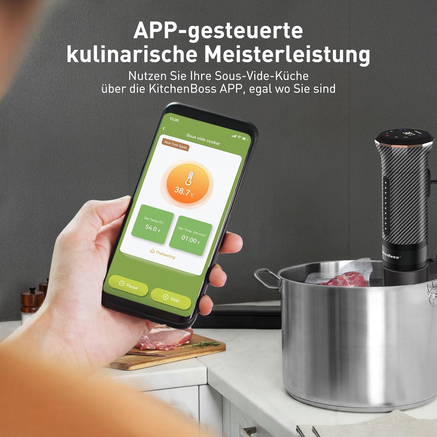 Sous Vide Garer Stick Wi-Fi mit App-Steuerung
