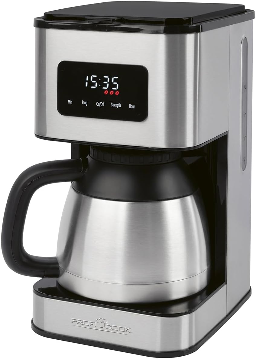 Kaffeemaschine PC KA 1300 mit Thermoskanne und Aromawahl, Edelstahl