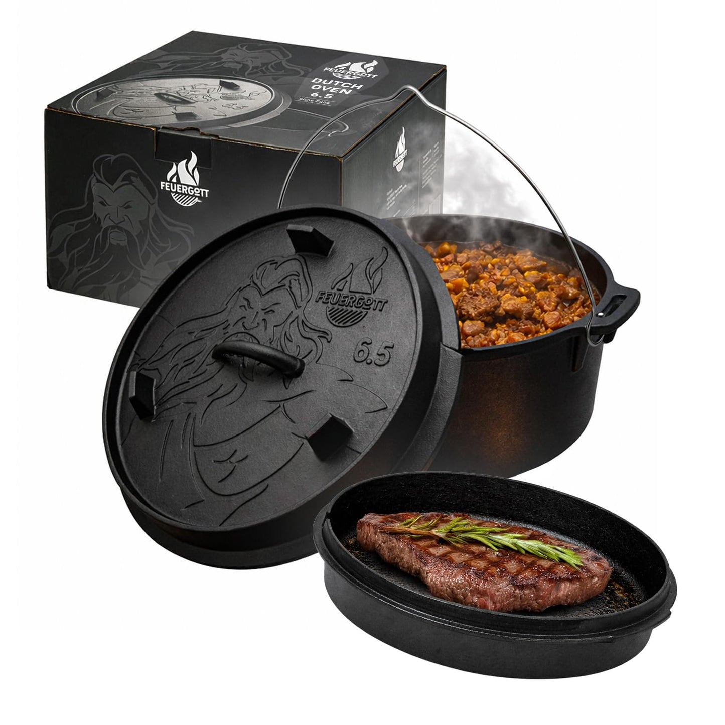 Dutch Oven, Ohne Standfüssen 6,5 Liter