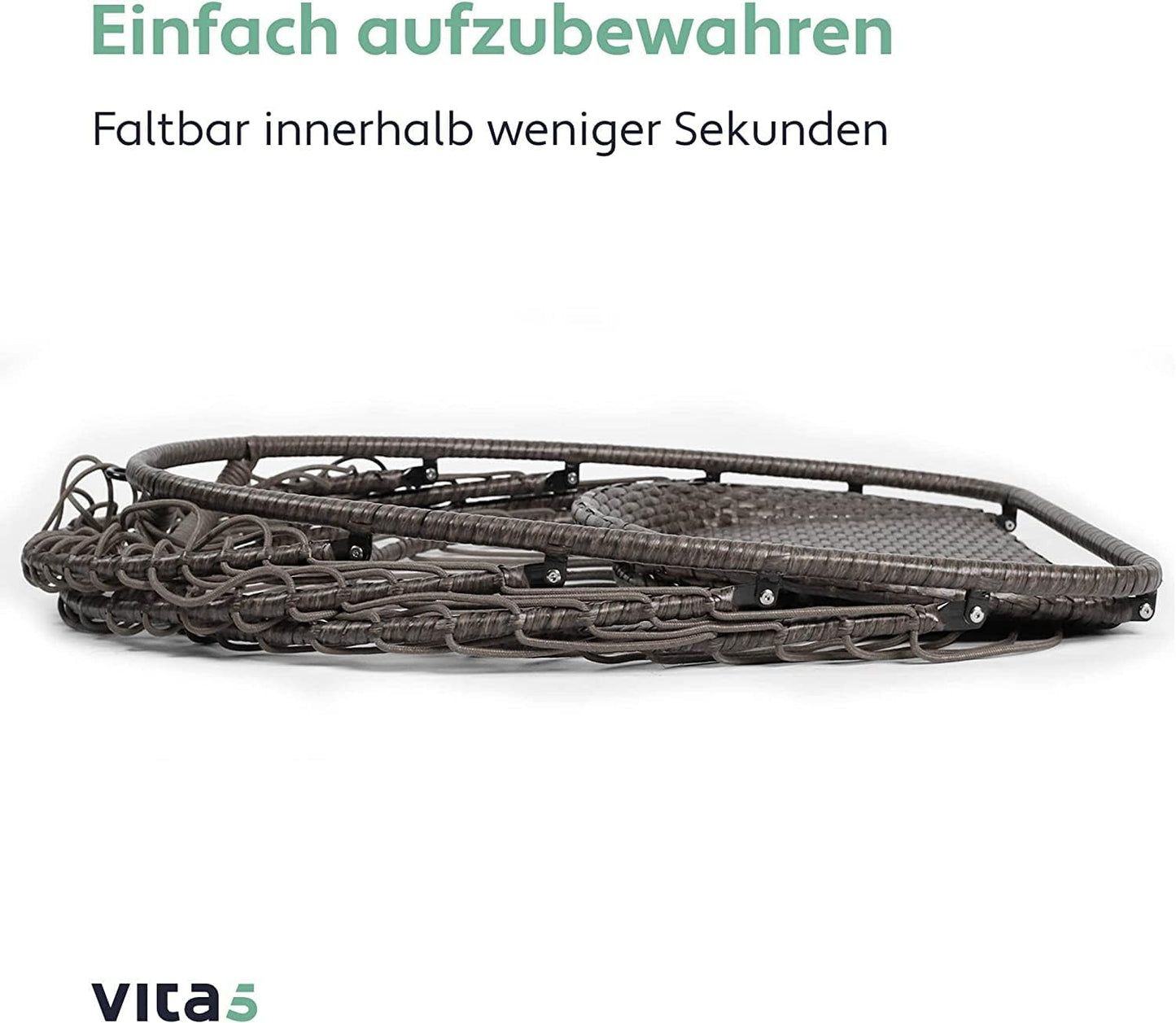 Hängesessel mit Gestell - Boho Egg, Hellgrau