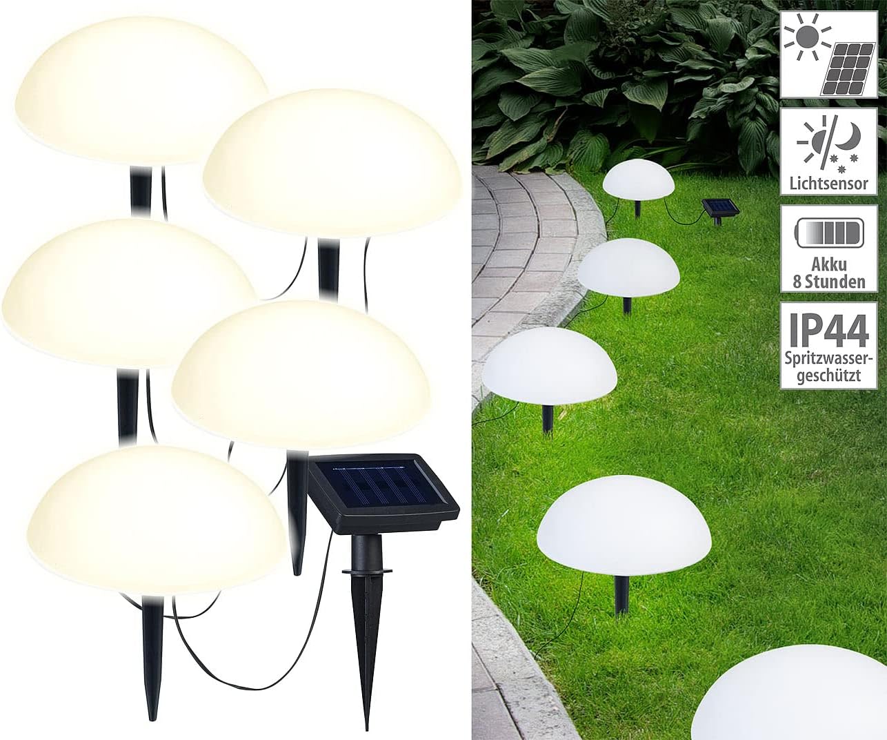 Solar-Bodenlichterkette mit Lichtsensor