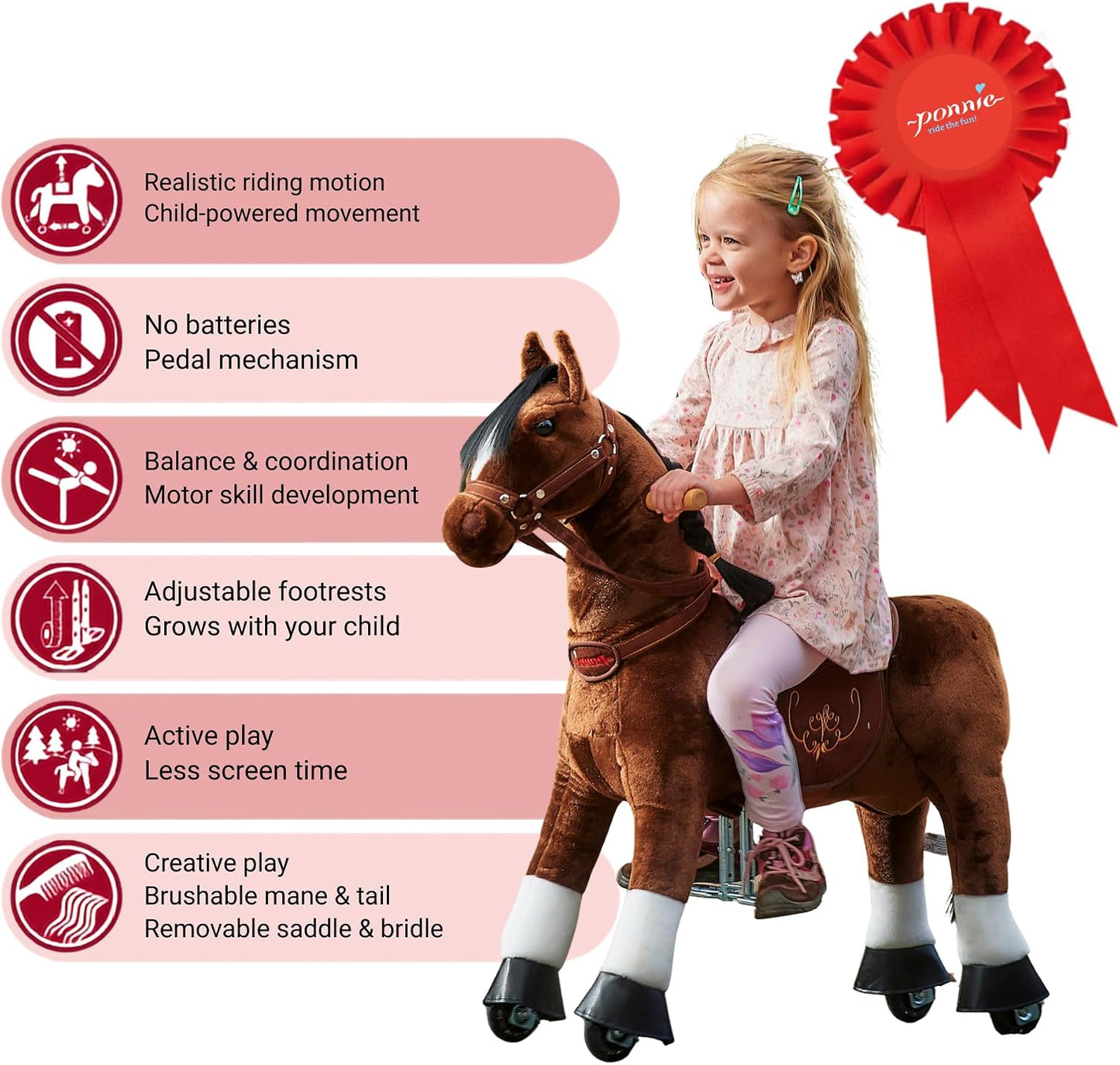 Spielpferd mit Rollen, Happy S (3-6 Jahre)