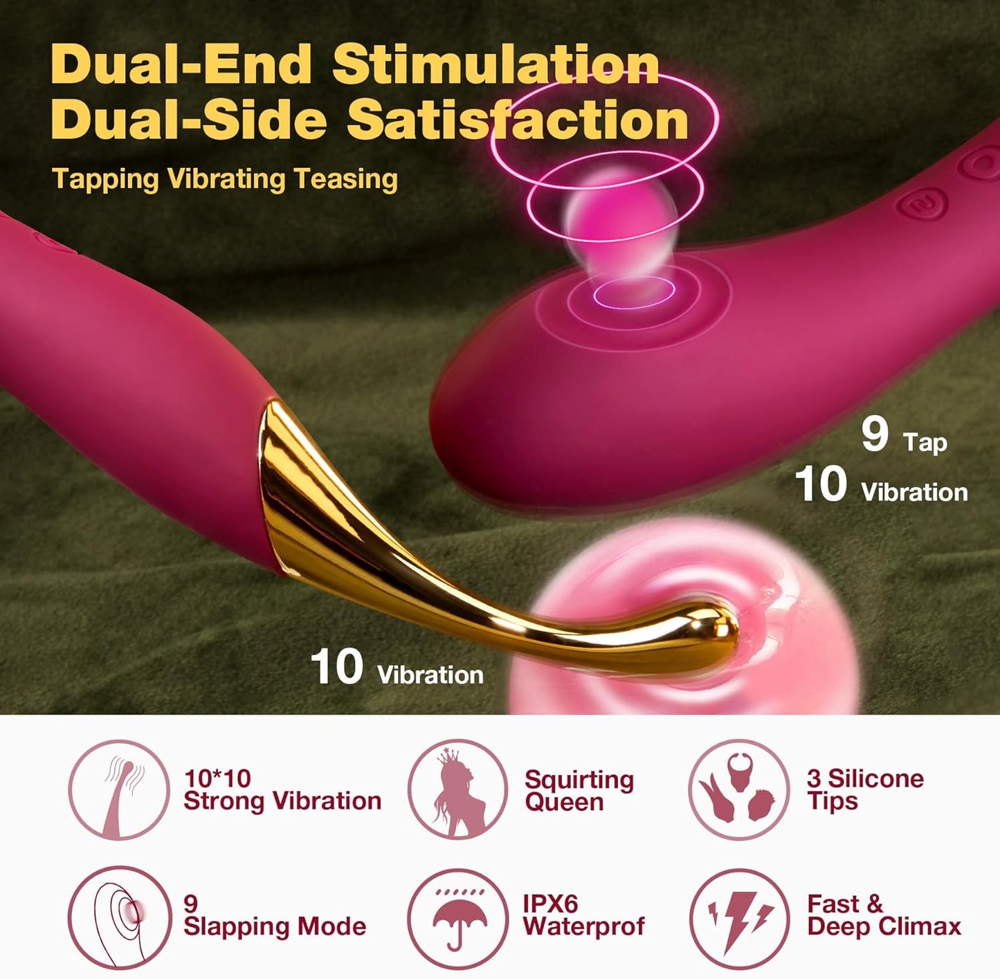 3-in-1 Vibrator mit App & Fernbedienung, XXL