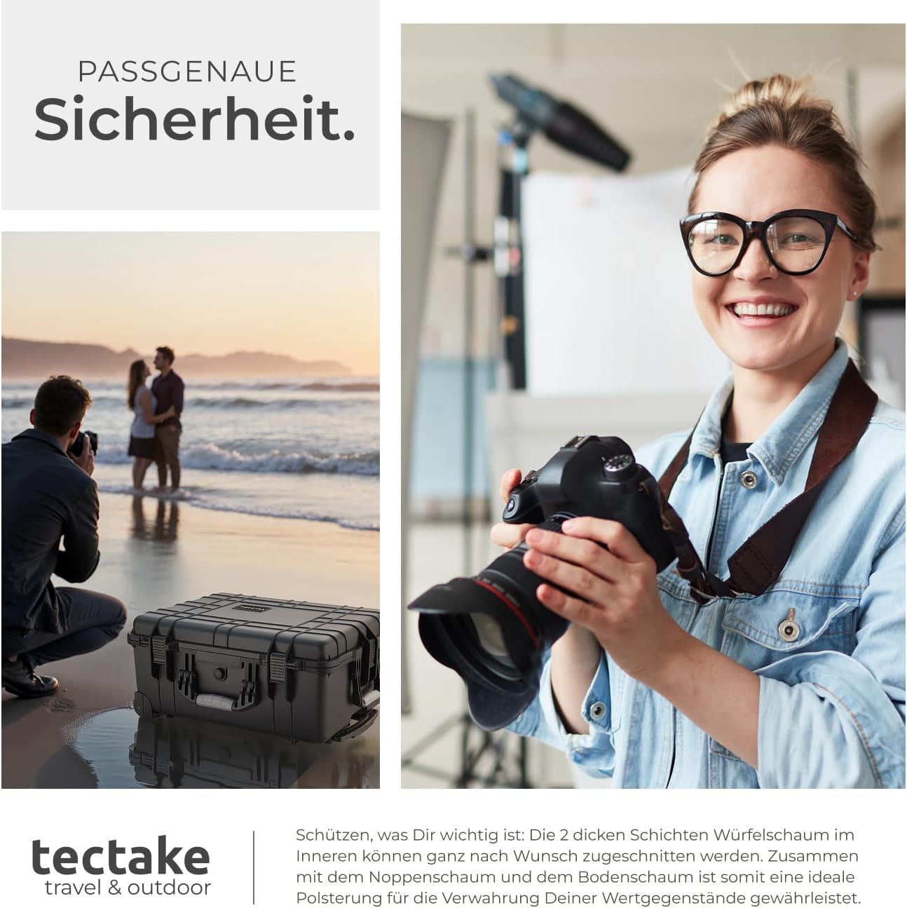 Transportkoffer rollbar mit Teleskopgriff, Kamerakoffer Rollbar | Größe L