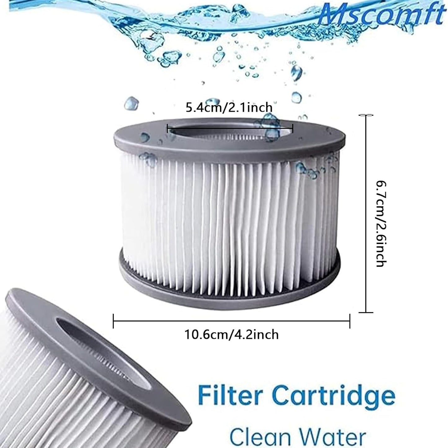 4er-Set Whirlpool Ersatzfilter für aufblasbare Pools, 4pcs