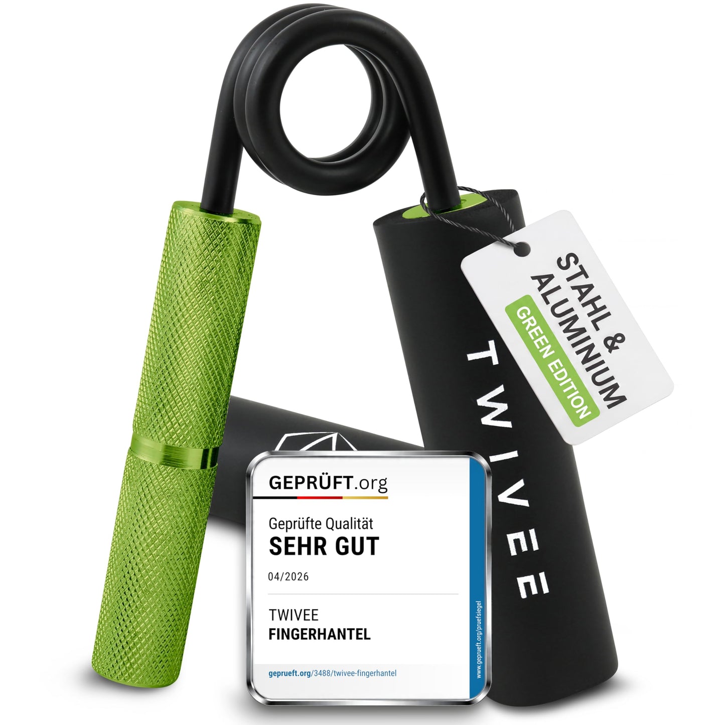 Finger- und Unterarmtrainer, Grün / Schwarz 200 lbs = 90 kg - Profi