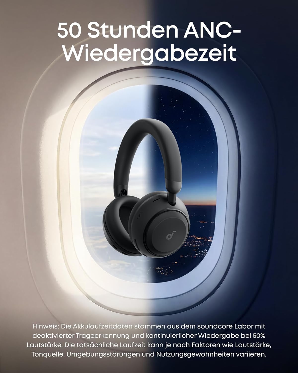 Space 2 Noise Cancelling Kopfhörer, Tiefschwarz