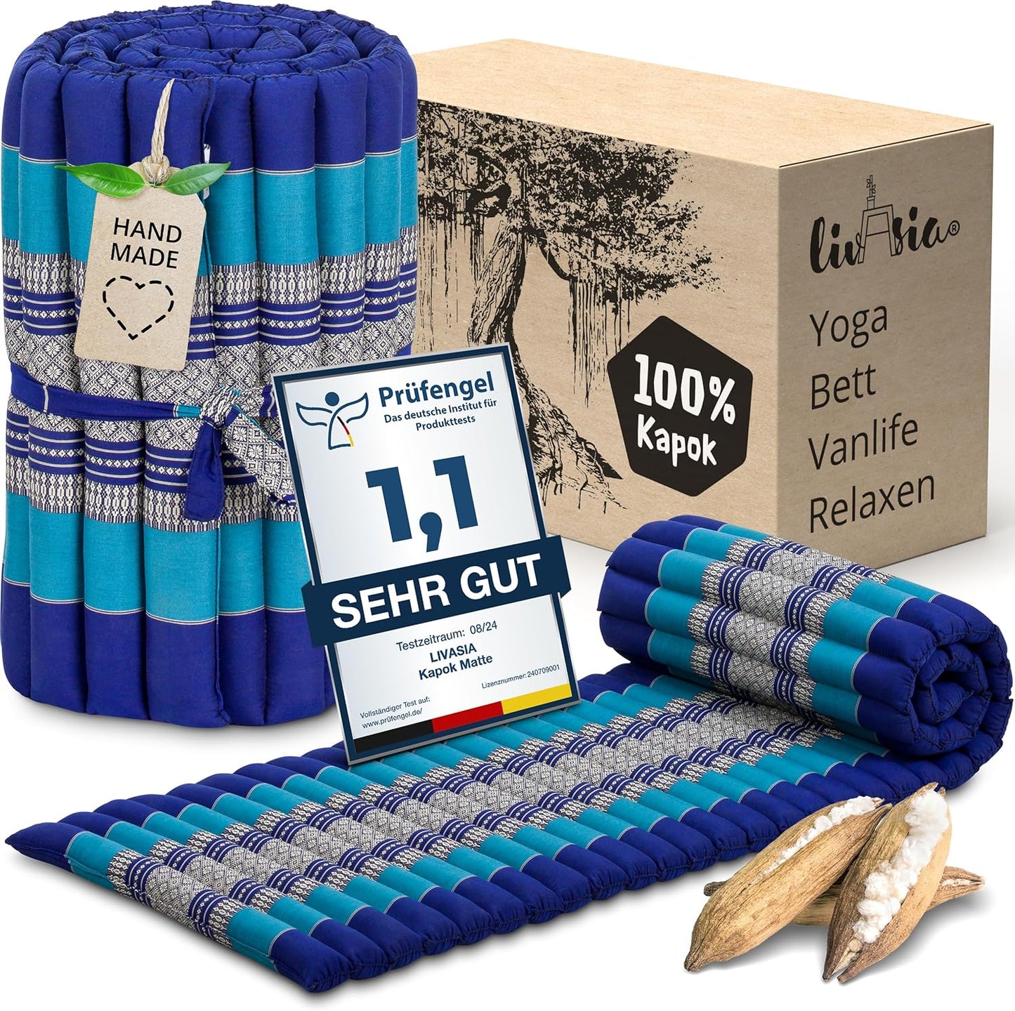 Rollmatte Rollmatratze L-200x50x4,5cm Gästebett, S (200 x 50 cm) Blau