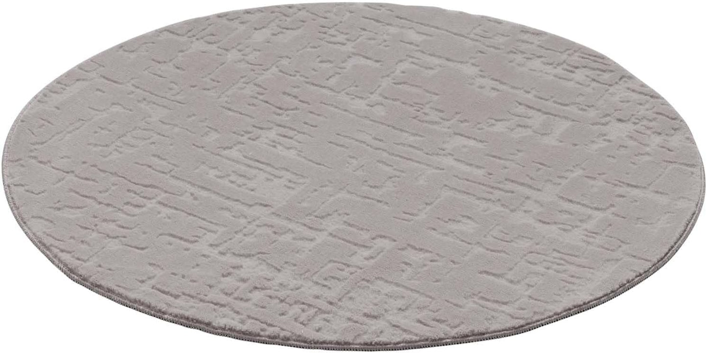 Runder Badematte, rutschfest, Grau Vintage 120 cm (Rund)