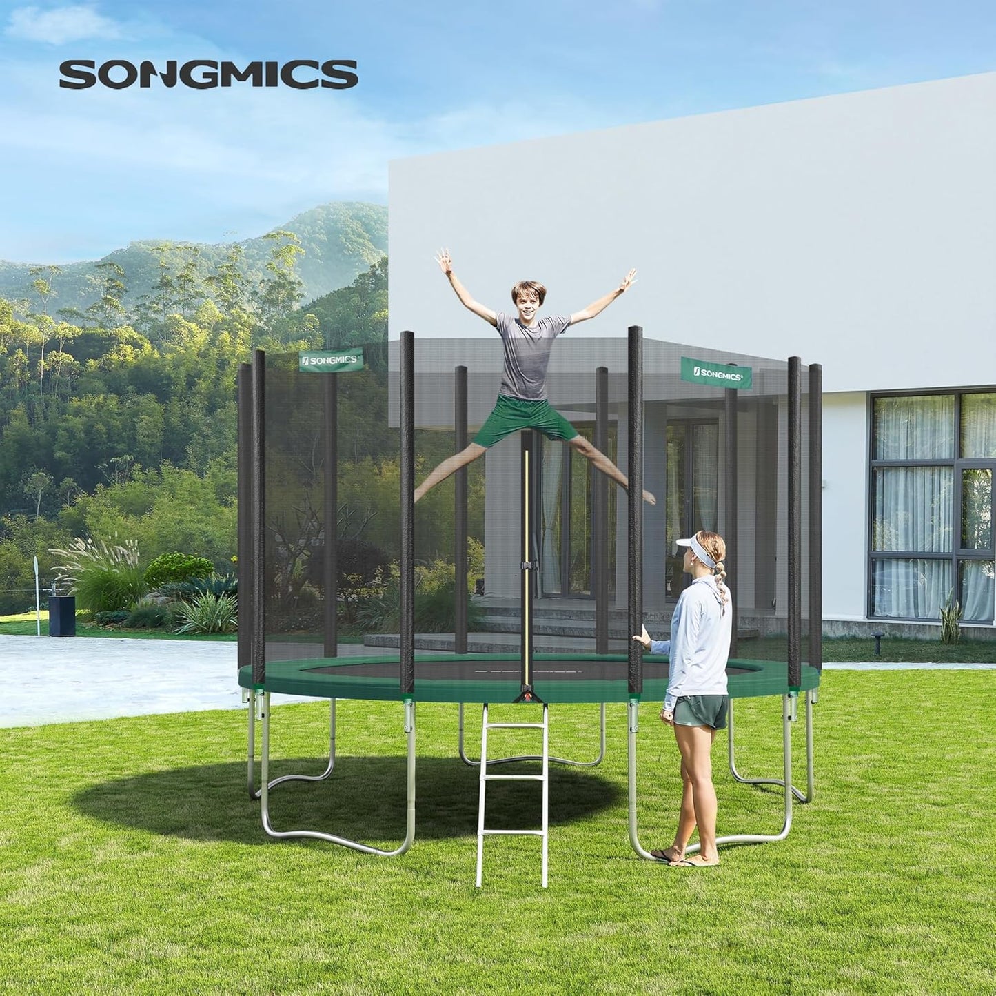 Trampolin-Randabdeckung, 427 cm, 427 cm Grün