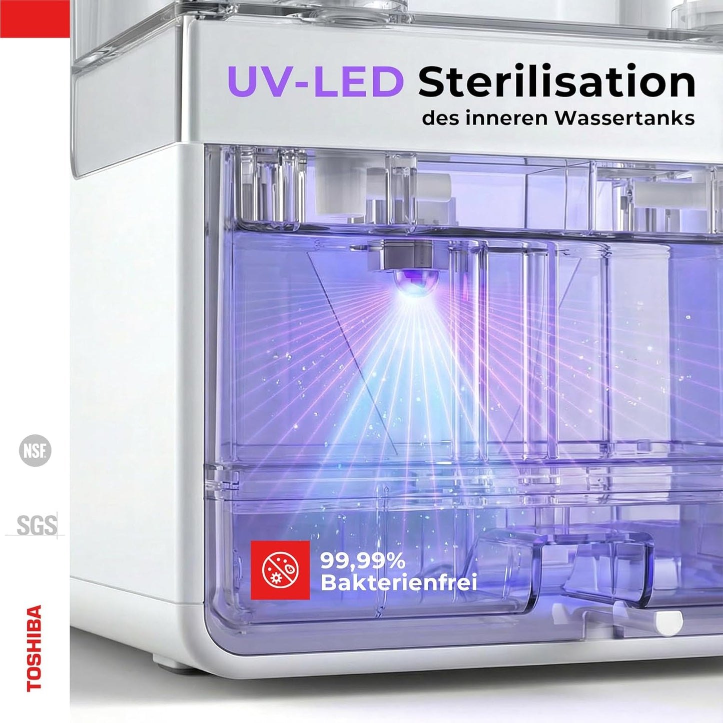 Toshiba Osmoseanlage mit Heisswasserspender & UV Licht, b. Perlweiss