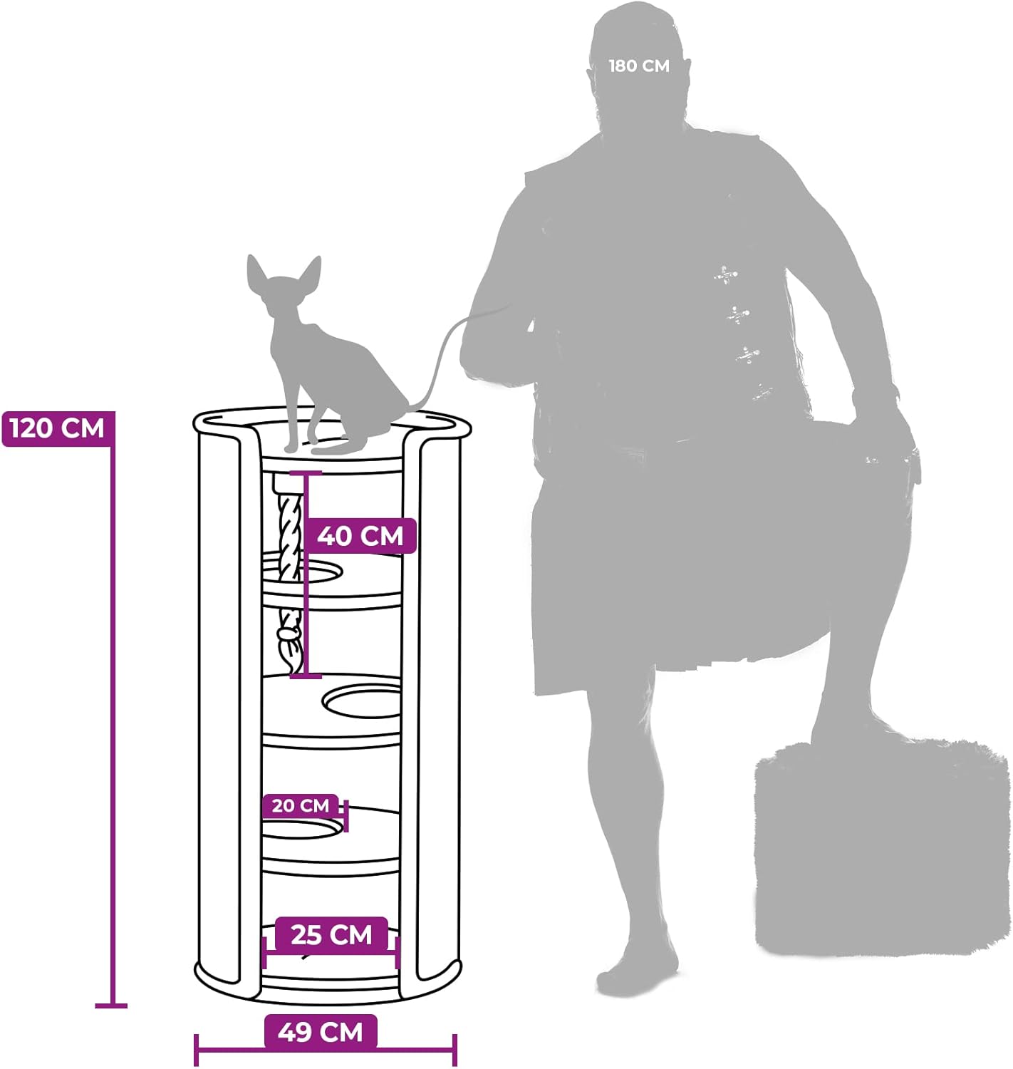 Kratztonne XXL Superdome, 120 cm Cappuccino
