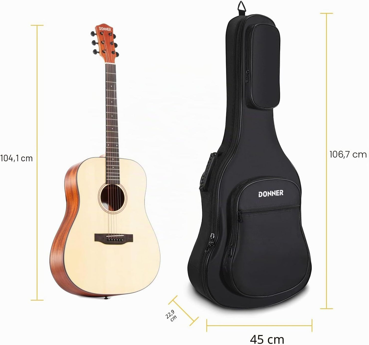 Gitarrentasche für 40/41 Zoll Akustikgitarren, 41 Zoll - 10mm Dicke Dicke: 10mm