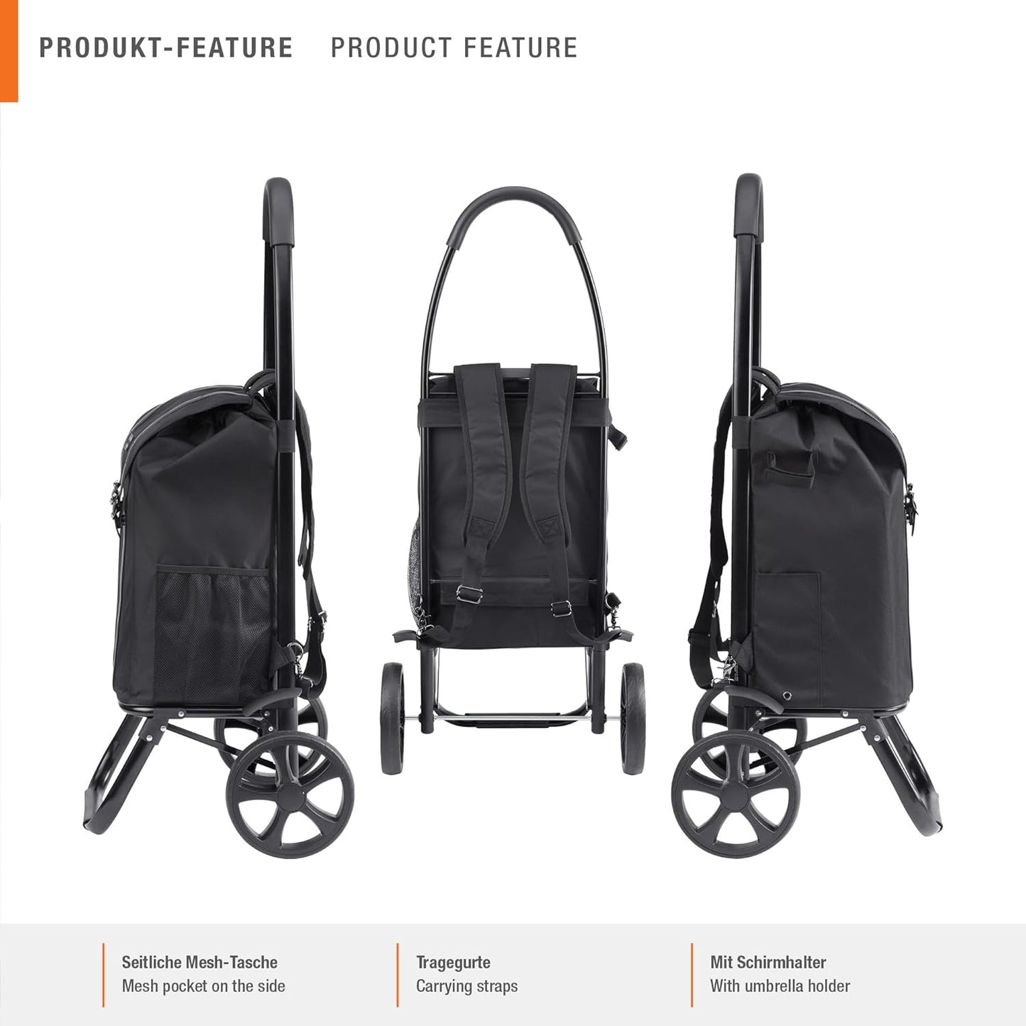 Einkaufstrolley & Rucksack-Kombination, Rucksack