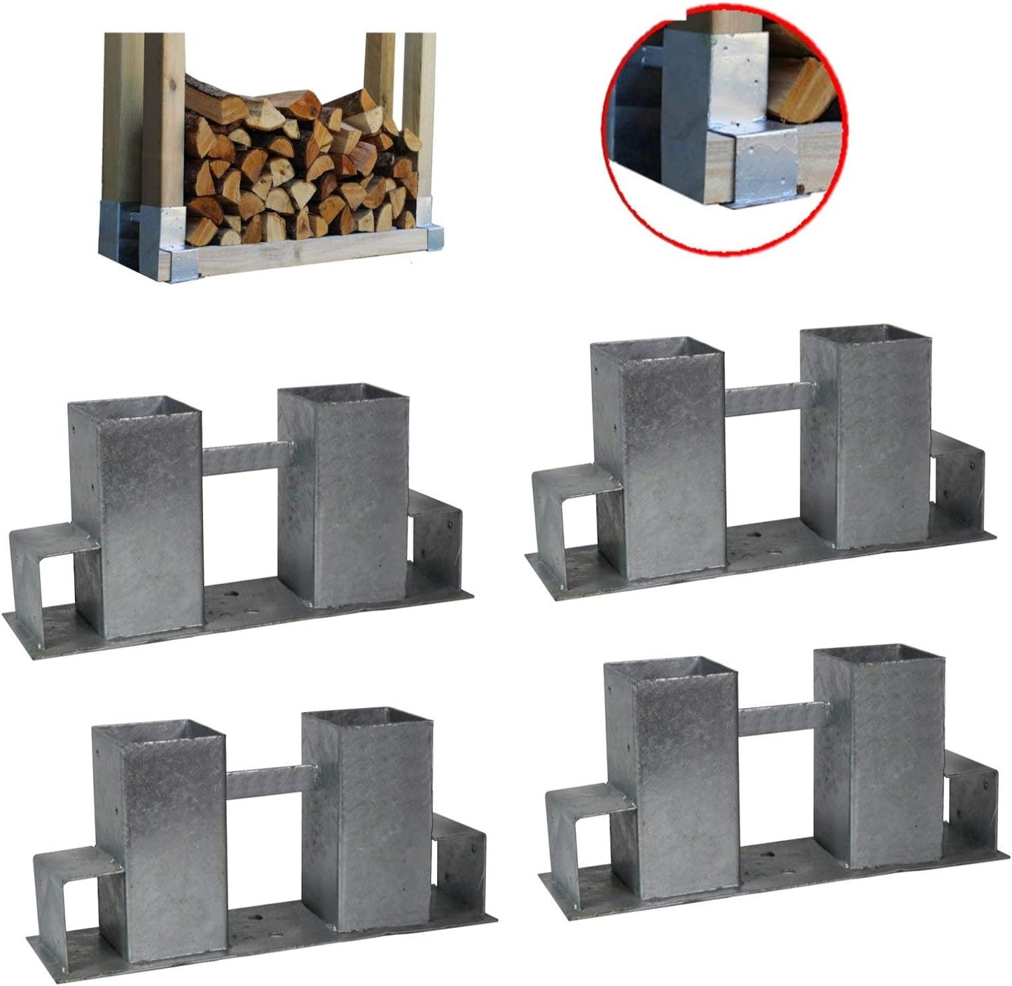 Holzstapelhilfe Set, 12 Stück