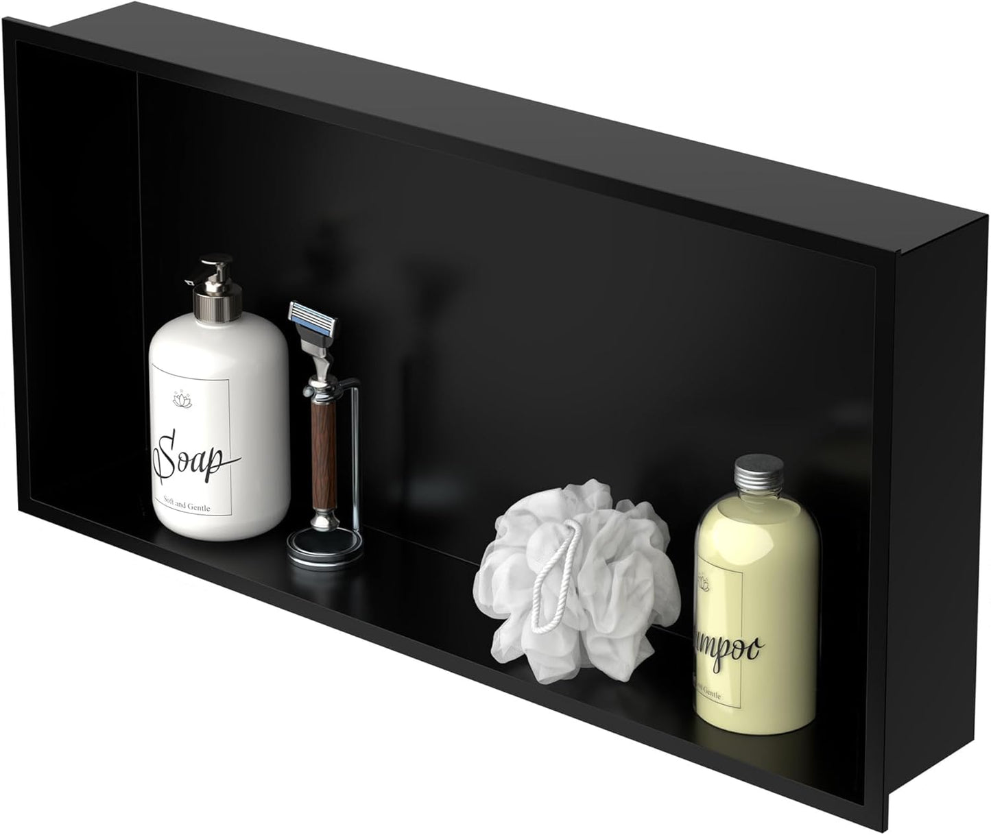 Wandnische für Badezimmer, 60 x 30 x 10 cm, 60x30x10 cm Schwarz