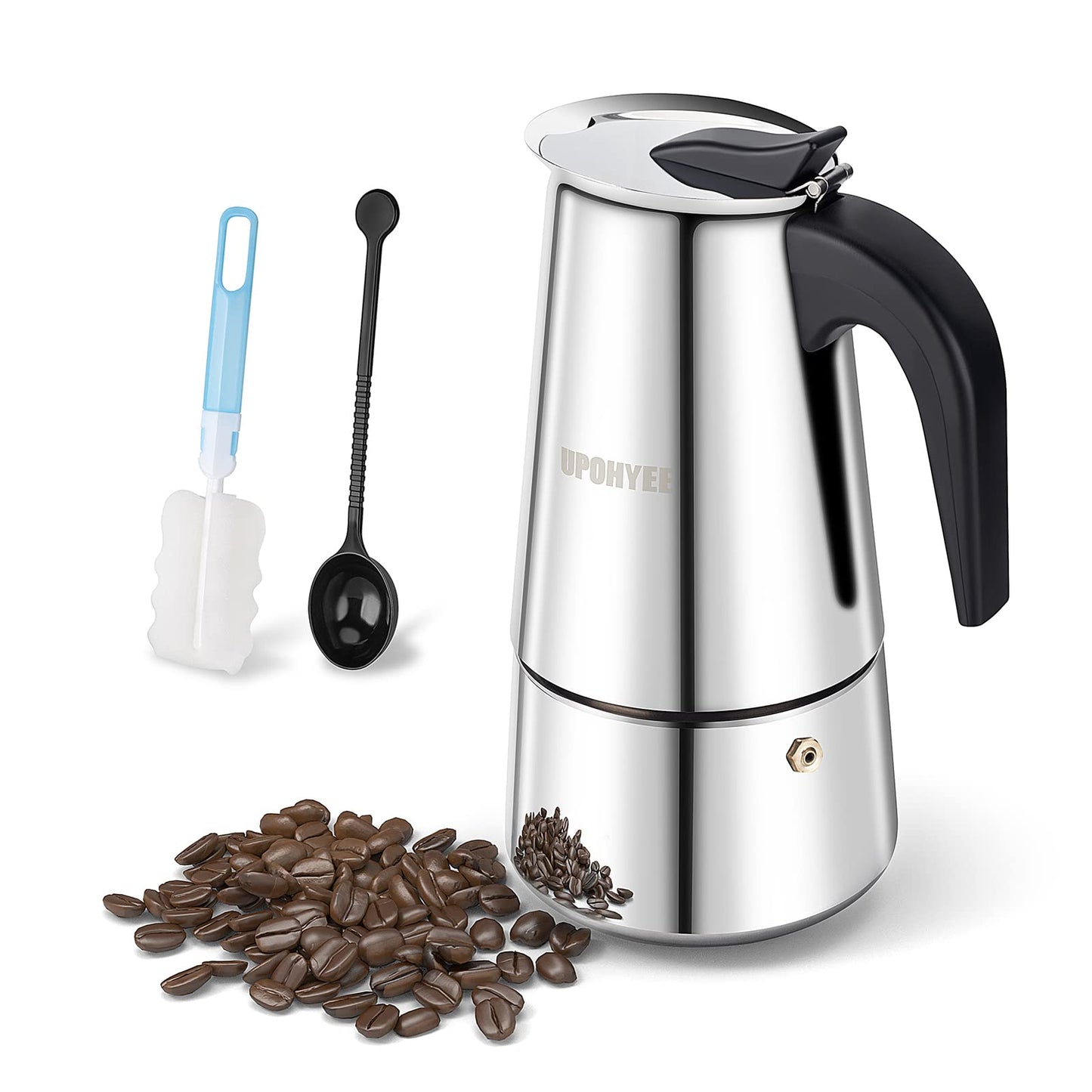 HP-S002 Espressokocher Induktion, Stainless Steel Ei