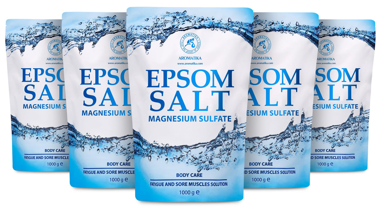 Epsom Badesalz 5er Pack für Magnesiumbäder, 1 kg (5er Pack)