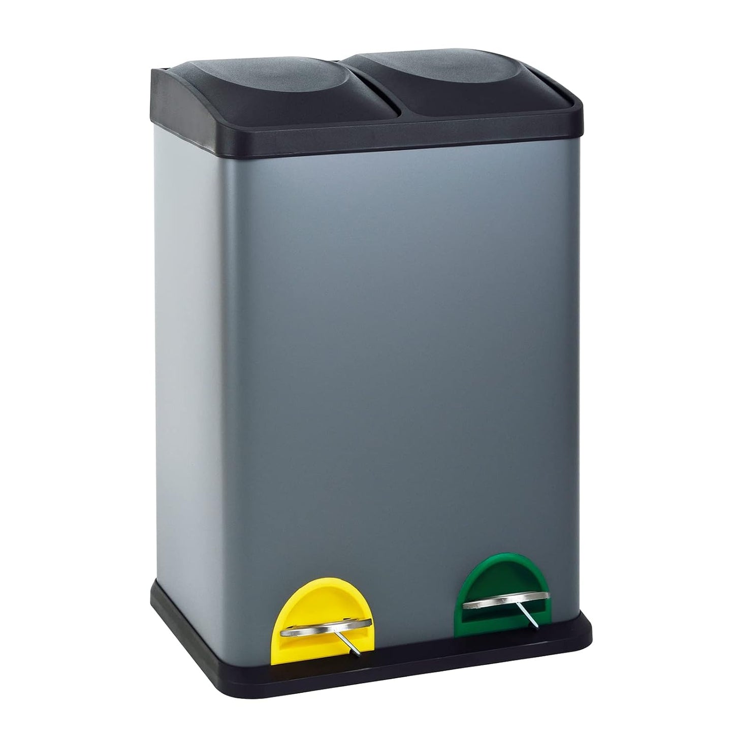 Doppel-Küchen-Abfalleimer für Mülltrennung (2x20L), Grau