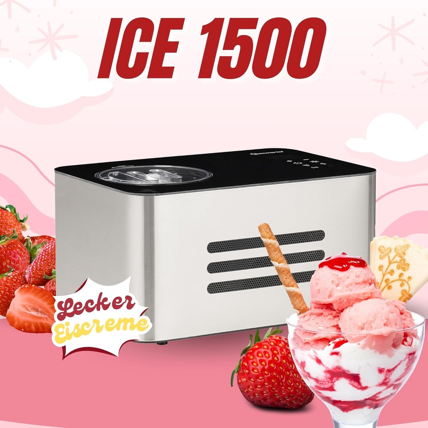 Eiscreme Maschine ICE1500 mit Kompressor