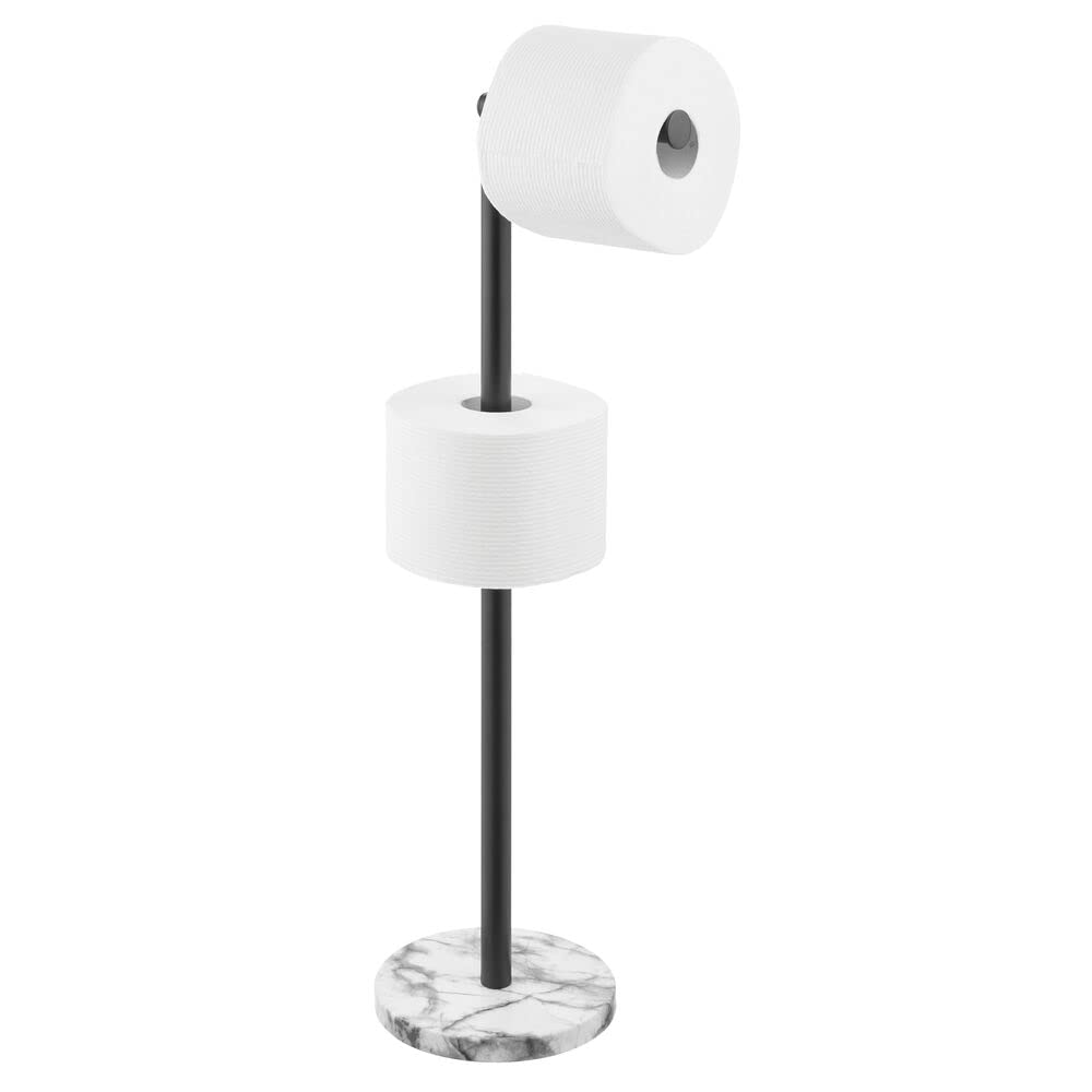 Toilettenpapierhalter, Marmorfarbe/Schwarz