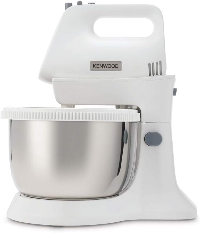 Küchenmaschine mit Edelstahl-Schüssel, Weiss Handmixer mit Schüssel