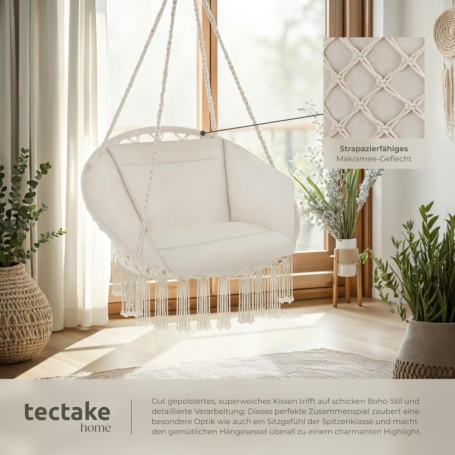 Hängesessel mit Gestell, Beige | Nr. 403205