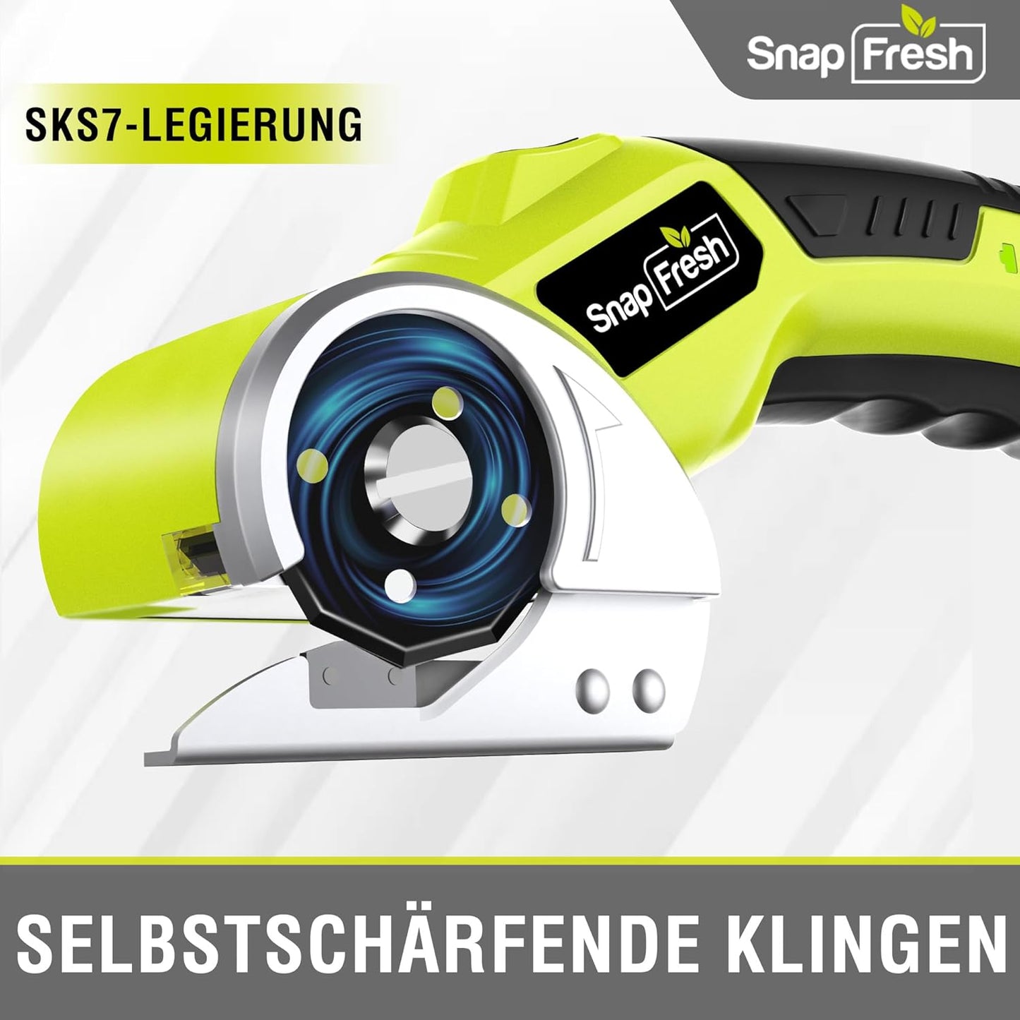 Akku Kartonschneider-Schere mit LED & Tasche, 27,5 cm