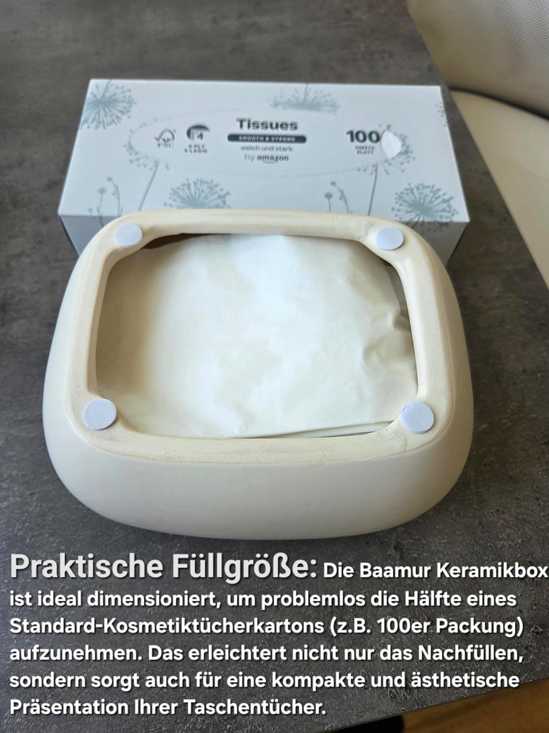 Kosmetiktücherbox, Weiss (Elfenbein)