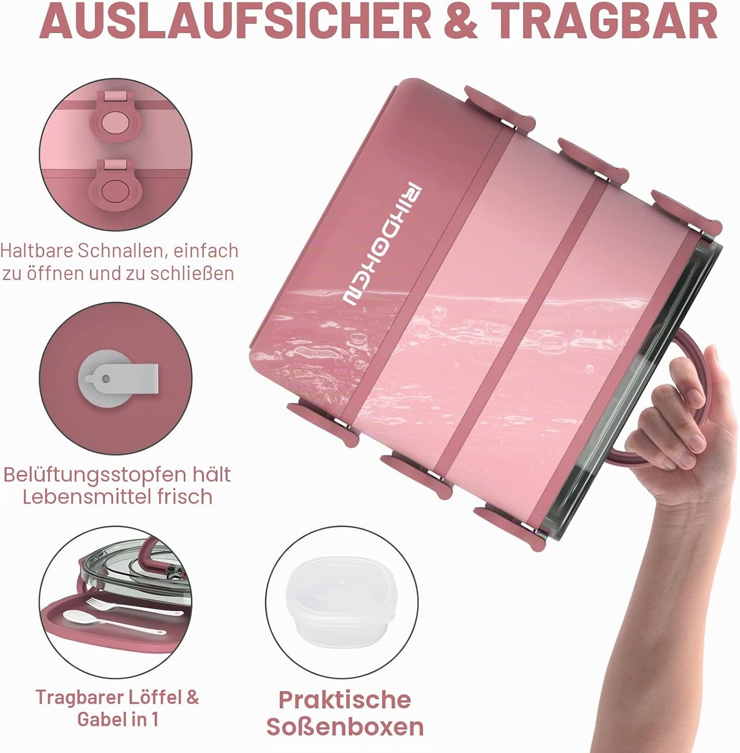 Stapelbare Bento Box, Rosa