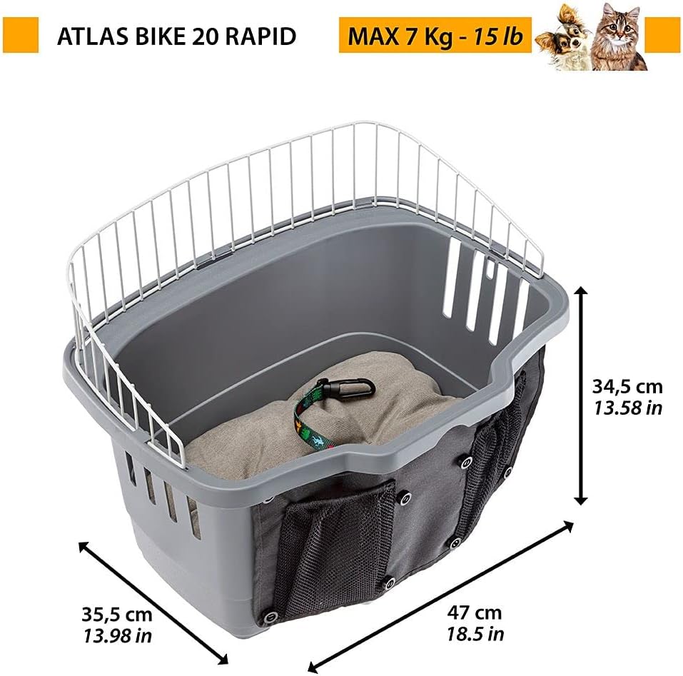 Velokorb für kleine Hunde, L 48 x B 37 x H 25 cm