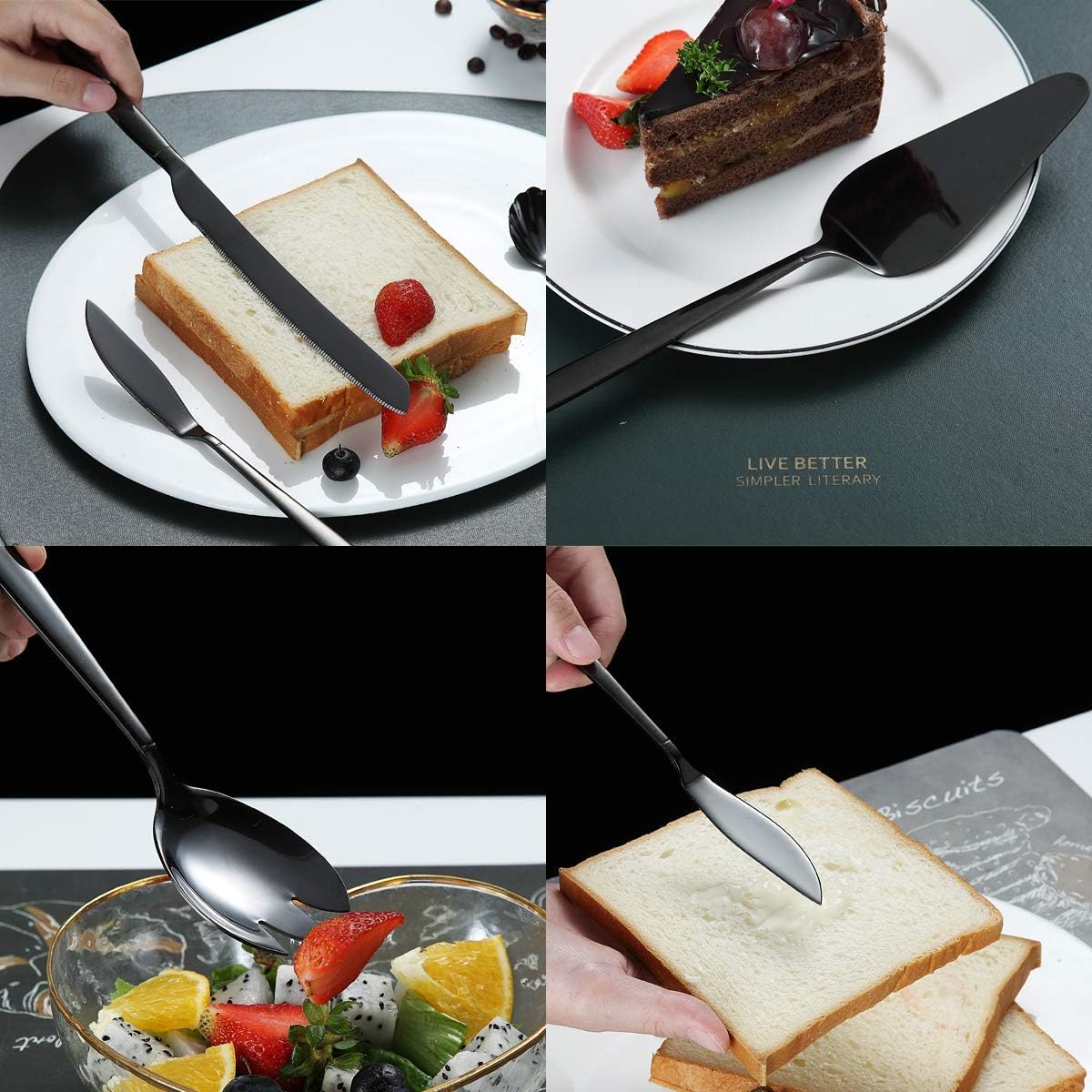 10-teiliges Servierbesteck-Set, 10.schwarz